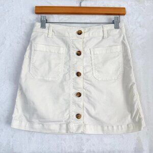 MARINE LAYER Emilia Cotton Denim Coastal Preppy A Line High Rise Mini Skirt 4